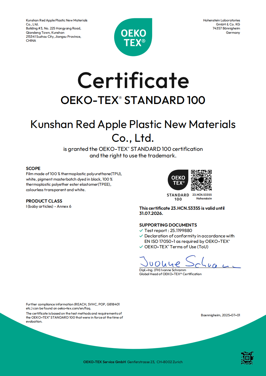 OEKO-TEX Standard 100 Certificate